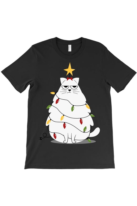 Grumpy Christmas Cat Funny Holiday Pet Lover Graphic H26336 Unisex T-Shirt, Up to 5XL Available