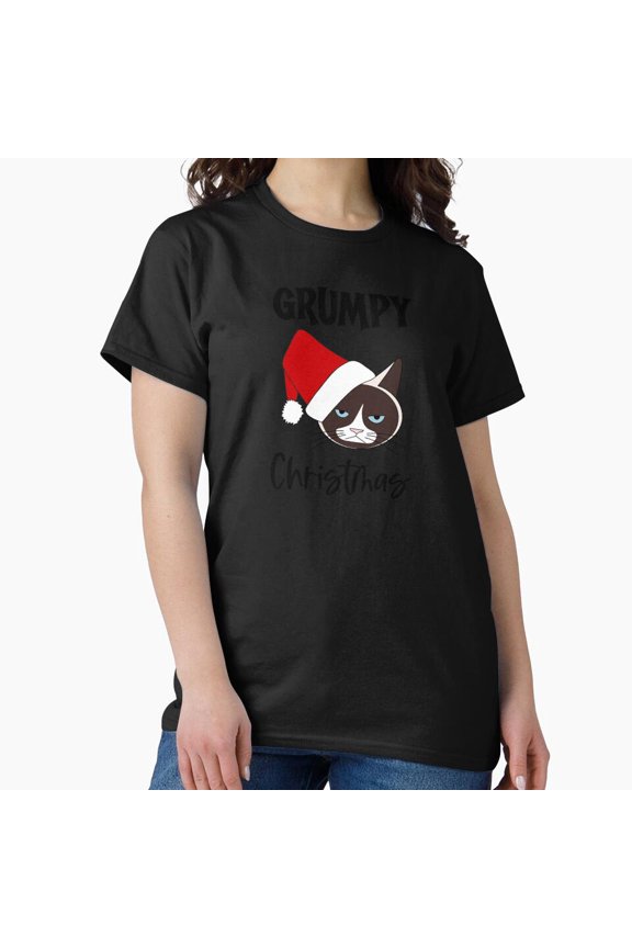 Grumpy Christmas Cat Meme With A Funny Feline And A Holiday Humor G20979 Unisex T-Shirt, Up to Size 5XL