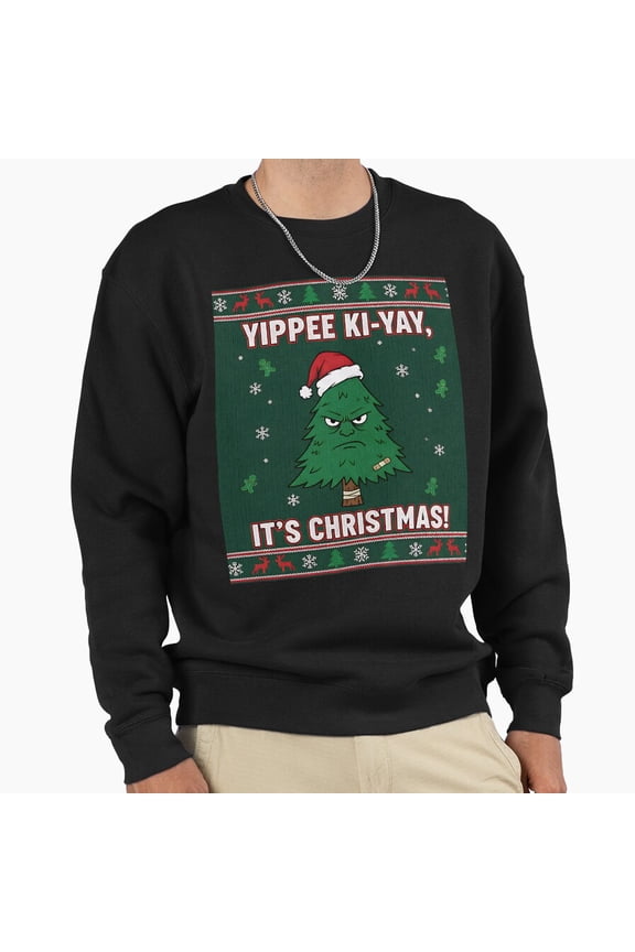 Grumpy Christmas Tree Unisex Sweatshirt Funny Retro Vintage Funny Sweater Graphic G8190, Up to Size 5XL