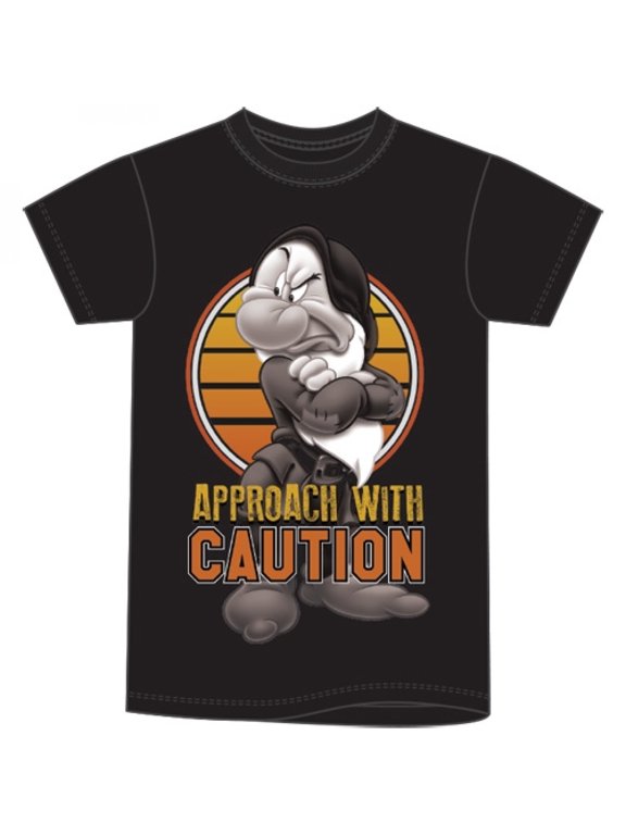 Grumpy Disney Character Caution T-Shirt-Small