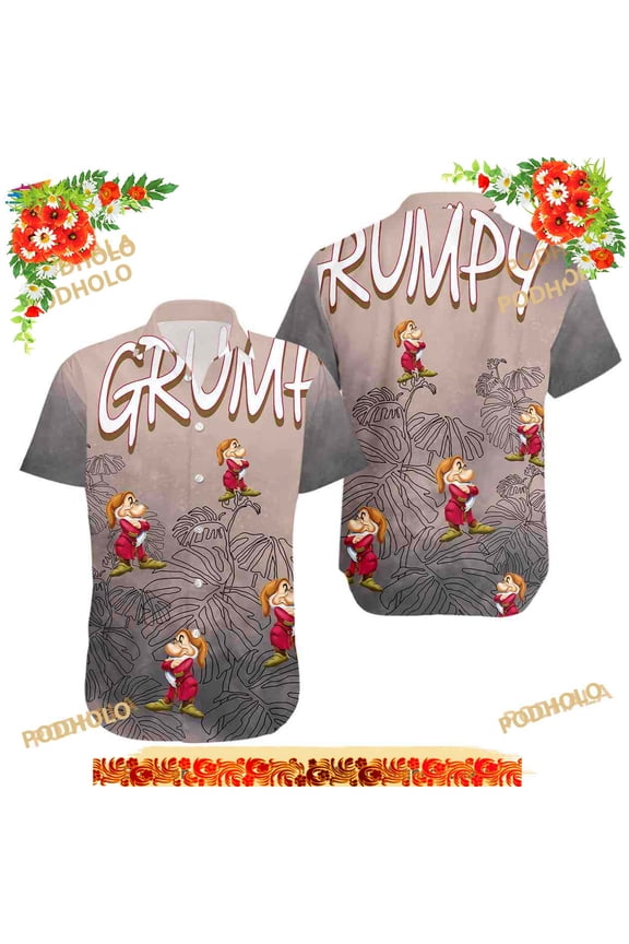 Grumpy Disney Hawaiian Summer Tropical 3D Funny Hawaiian Shirt
