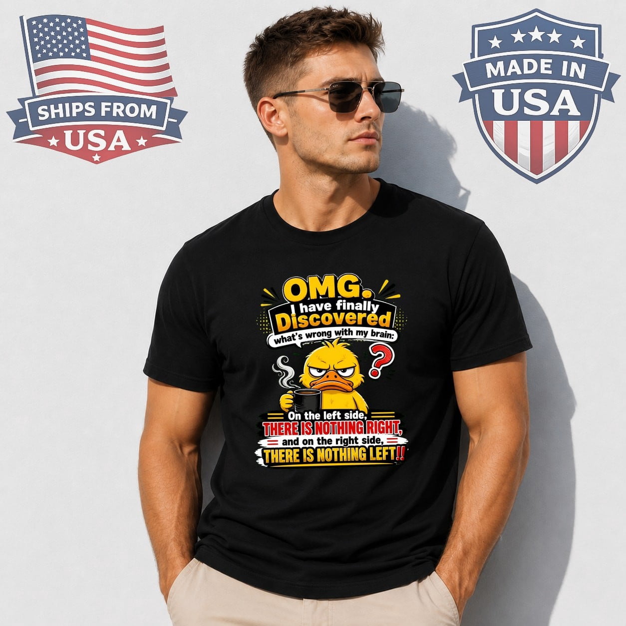 Grumpy Duck Coffee Joke Graphic T-Shirt - Walmart.com