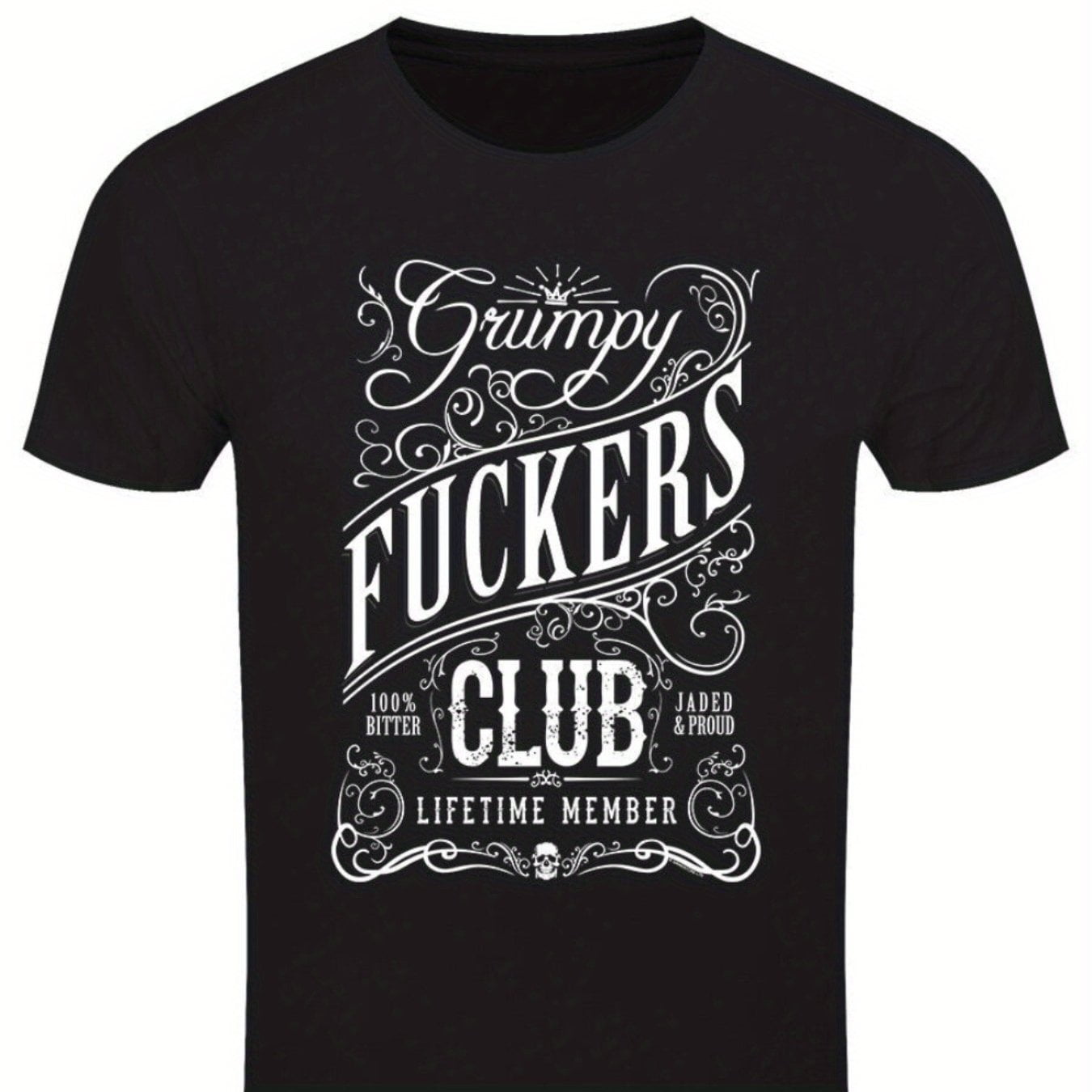 Grumpy F*ckers Club Heavyweight Cotton Large Adult Humor T-Shirt Great Gift Idea