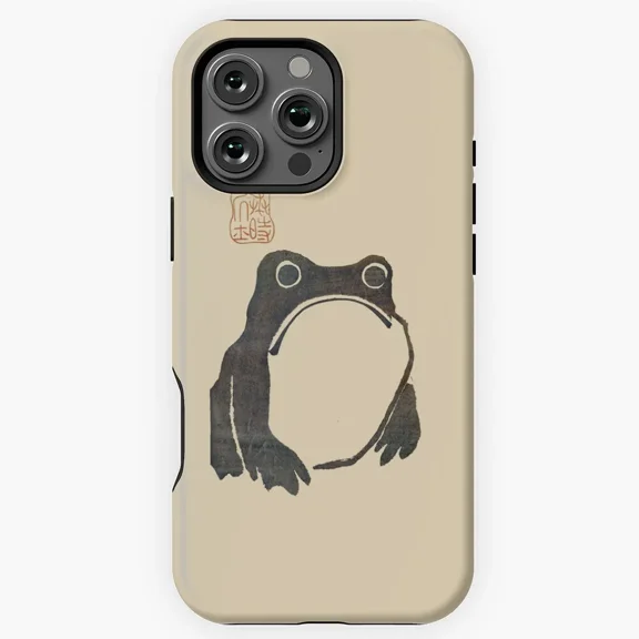 Grumpy Frog Cottagecore Aesthetic Art Protective Case for iPhone 11 12 13 14 15 16 17 Pro Max