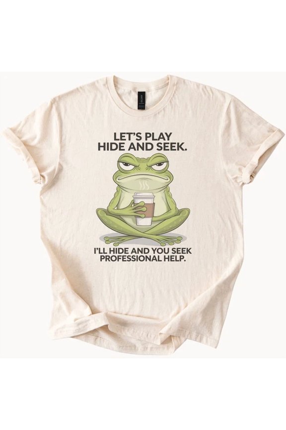 Grumpy Frog Hide Seek Tee Shirt Size S-5Xl Heygategoo Tee