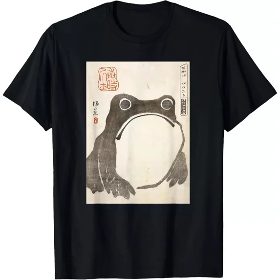 Snowing Grumpy Grumpy Frog Japanese Art Print T-Shirt - Walmart.com