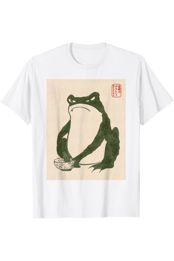 Grumpy Frog Japanese Art Print Unisex T-Shirt for Men Women Kids Toddler