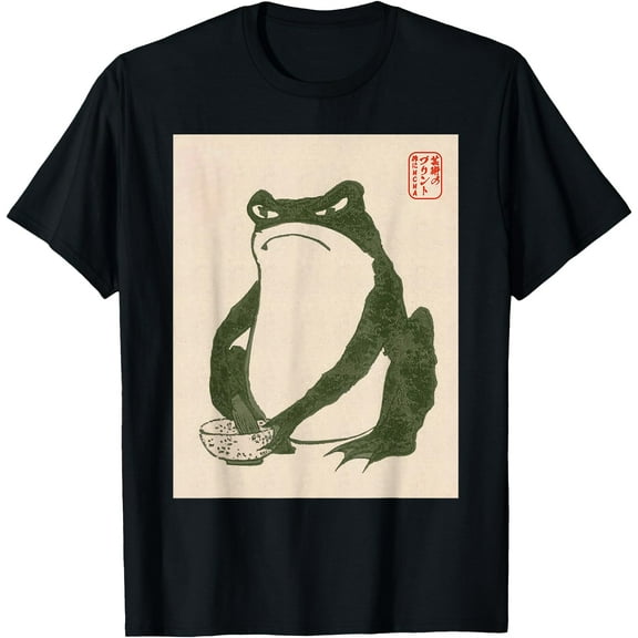 Grumpy Frog Japanese Art Print Unisex T-Shirt for Men Women Kids Toddler