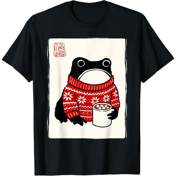 Xmas Grumpy Grumpy Frog Japanese Men Women Christmas T-Shirt - Walmart.com