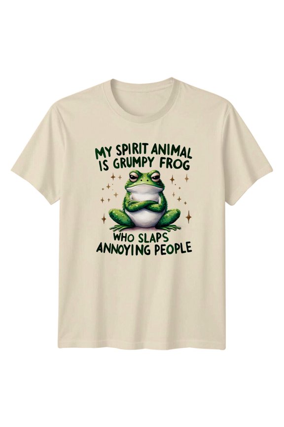 Grumpy Frog Slaps Annoying People T-Shirt Spirit Animal All Size S-5XL