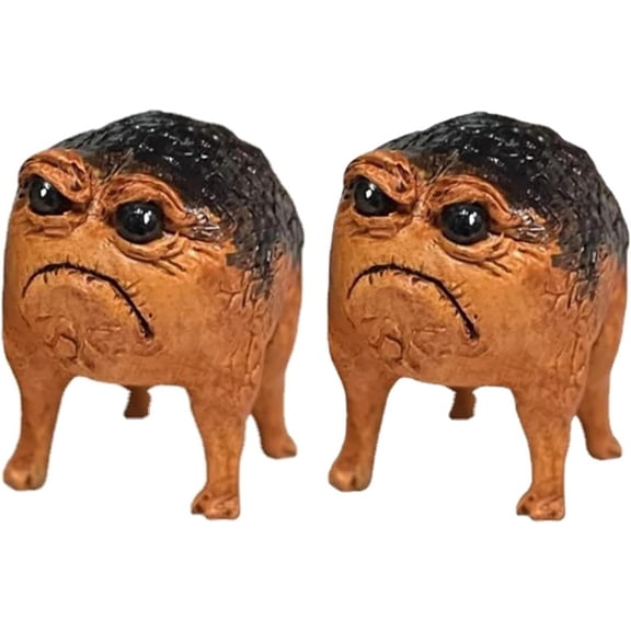 Grumpy Frog Statue Ugly Angry Frog Statue Outdoor Garden Plant Decorations for Pots Novelty Home Office Desktop Decoration Unique Weird Gift (1 Pack)