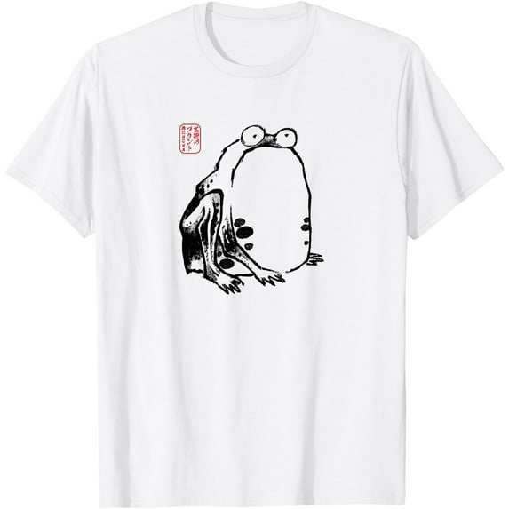 Grumpy Frog Ukiyo-e Anime Japanese Art Unisex T-Shirt for Men Women Kids