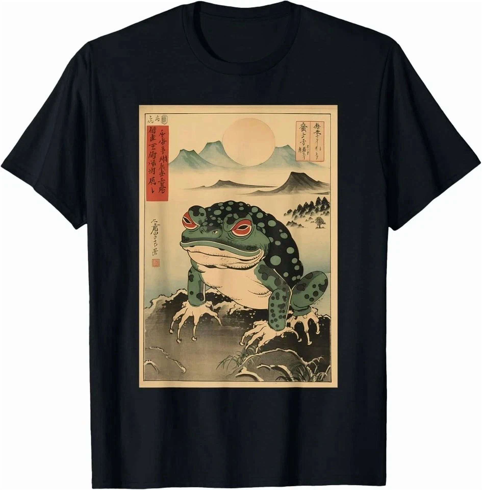 Grumpy Frog Unimpressed Toad Vintage Japanese Aesthetic T-Shirt ...