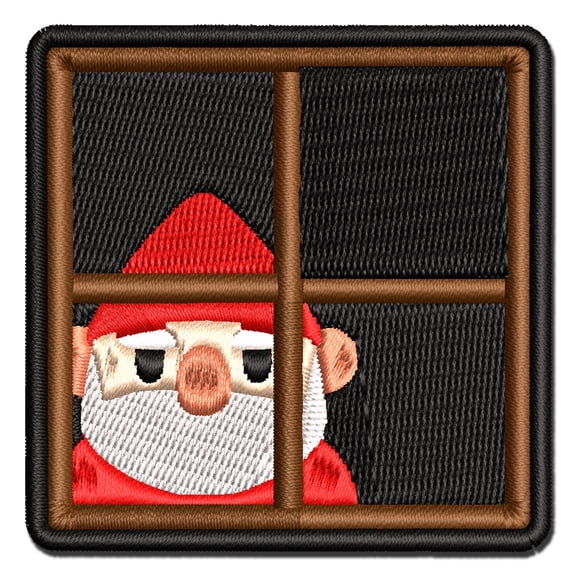 Grumpy Gnome Window Funny Applique Multi-Color Embroidered Hook & Loop Patch - 3 Inch Medium