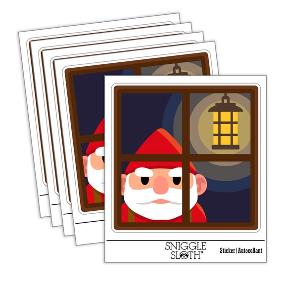 Grumpy Gnome Window Funny Car Window Bumper Water Bottle Phone Tablet Laptop Waterproof Vinyl Decal Sticker Set 5-Pack - Gloss Finish - 2.0"