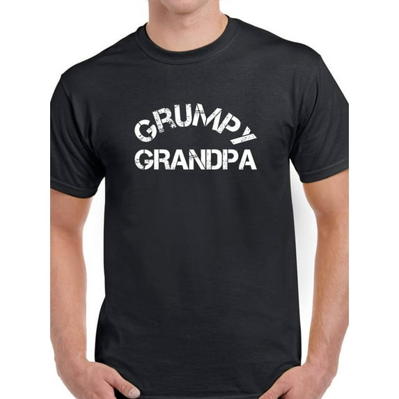 Grumpy Grandpa Men Black T-Shirt, Male x-Large