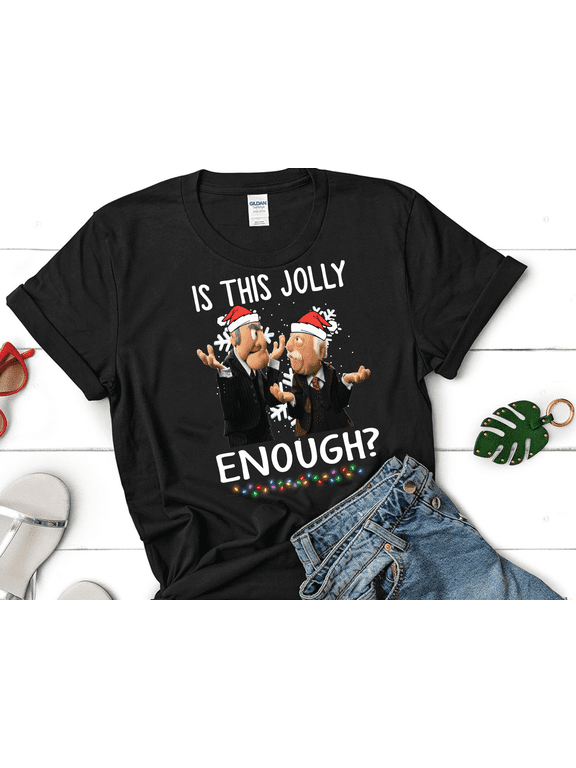 Grumpy Is This Jolly Enough Lights Christmas Vintage T-Shirt , Statler And Waldorf Shirt, The Muppets Show Shirt, Christmas Shirt