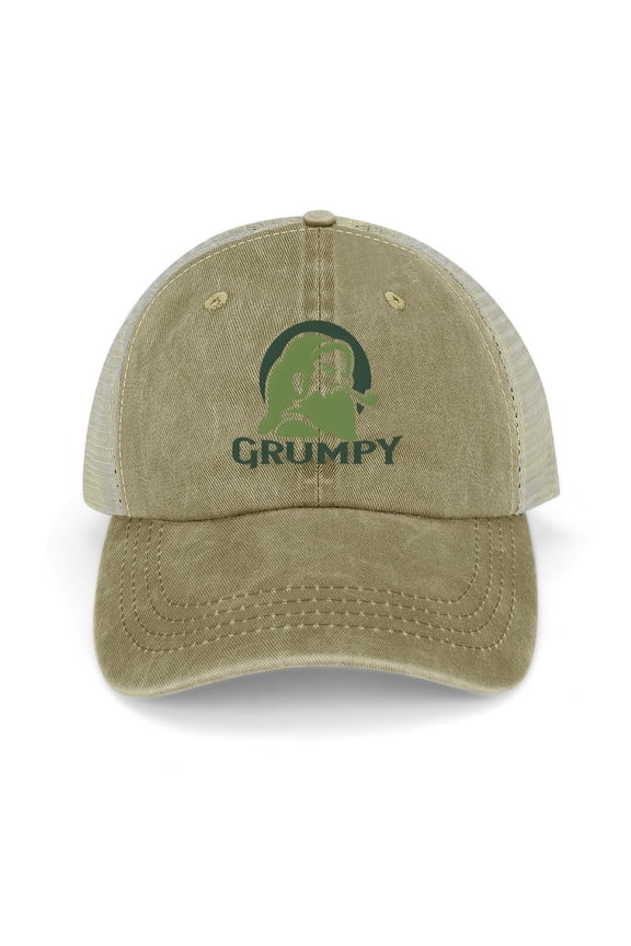 Grumpy Khaki Baseball Cap for Men Women, Adjustable Snapback Hats Trucker Hat