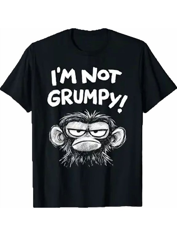 Grumpy Monkey I'm Not Grumpy Funny Retro Vintage T-Shirt
