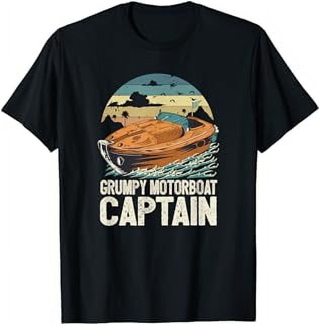 Grumpy Motorboat Captain Pontoon Boat Owner Motorboating TShirt