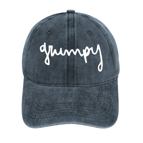 Grumpy Navy Baseball Cap for Men Women, Adjustable Snapback Hats Cotton Hat