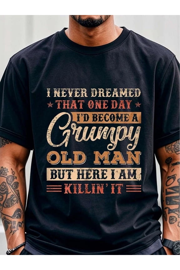 Grumpy Old For Man" Graphic Tee - Soft, Breathable Unisex S-5XL Hot Trending Shirt, Vintage Birthday Gift