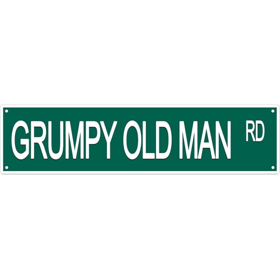 Grumpy Old Funny Street Sign Retro Funny Wall Decor Metal Tin Signs Fall Season Horror Theme Inappropriate Humor Bar Home College Dorm Decor 4x16 Inch
