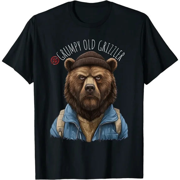 Snowing Grumpy Grumpy Old Grizzler Bear For T-Shirt - Walmart.com