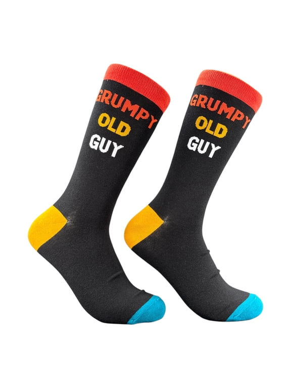 Grumpy Old Guy Socks Funny Sarcastic Fathers Day Graphic Novelty Footwear For Men