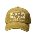 thumbnail image 1 of "Grumpy Old Man" Embroidered Baseball Cap | Funny Vintage Washed Hat for Dad, Grandpa & Retirement Gifts | Adjustable 59-62cm, 1 of 6