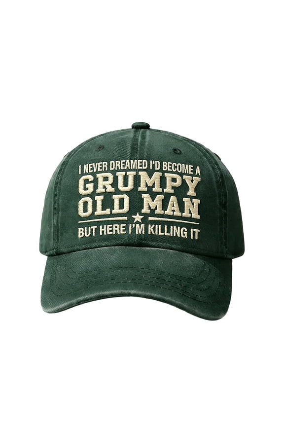 Grumpy Old Man Hat, Adjustable Men's Baseball Caps Breathable Cotton Sun Hat, Casual Outdoor Vintage Style Dad Hat for Daily Wear