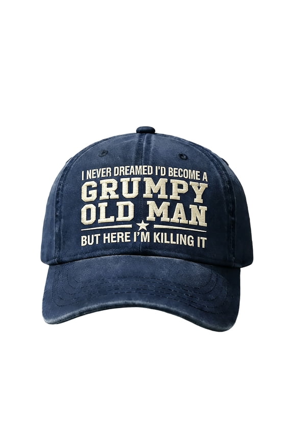 Grumpy Old Man Hat, Adjustable Men's Baseball Caps Breathable Cotton Sun Hat, Casual Outdoor Vintage Style Dad Hat for Daily Wear