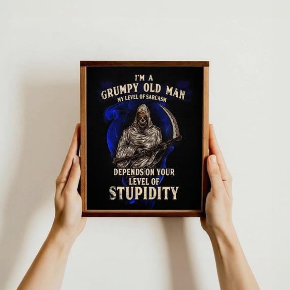 Grumpy Old Man Home Decor Man Cave Retirement Grandpa