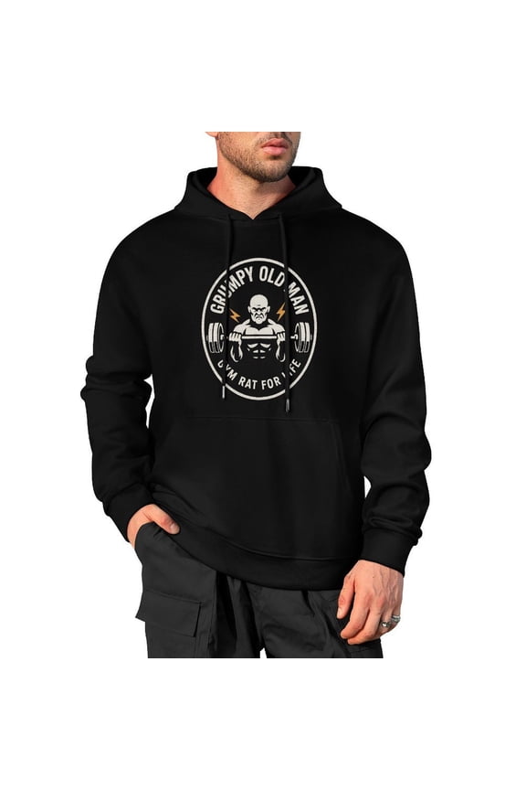 Grumpy Old Man Men's Pullover Hoodie Standard Fit Casual Cotton Hooded Large