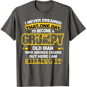 Grumpy Old Man Who Smokes Cigars Lover Design T-Shirt
