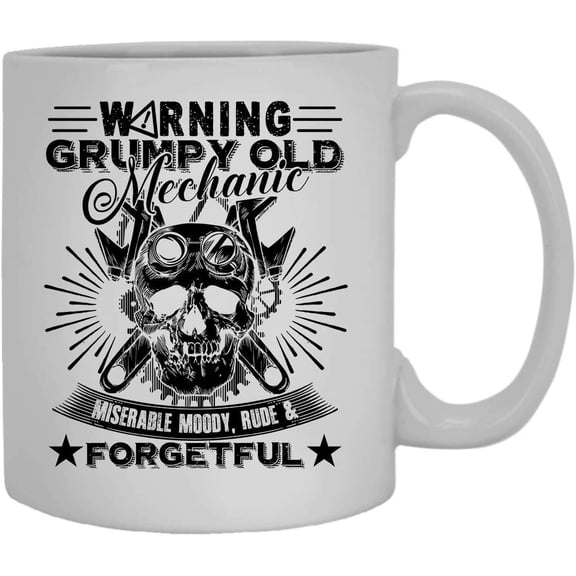 Grumpy Old Mechanic Coffee Mug, Iced Coffee Mug, Teacup 11 oz