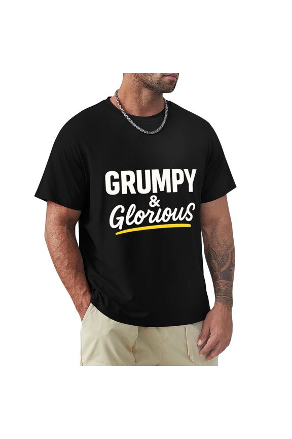 Grumpy Old Mens Short Sleeve T-Shirts Casual Graphic Printed Crewneck Small