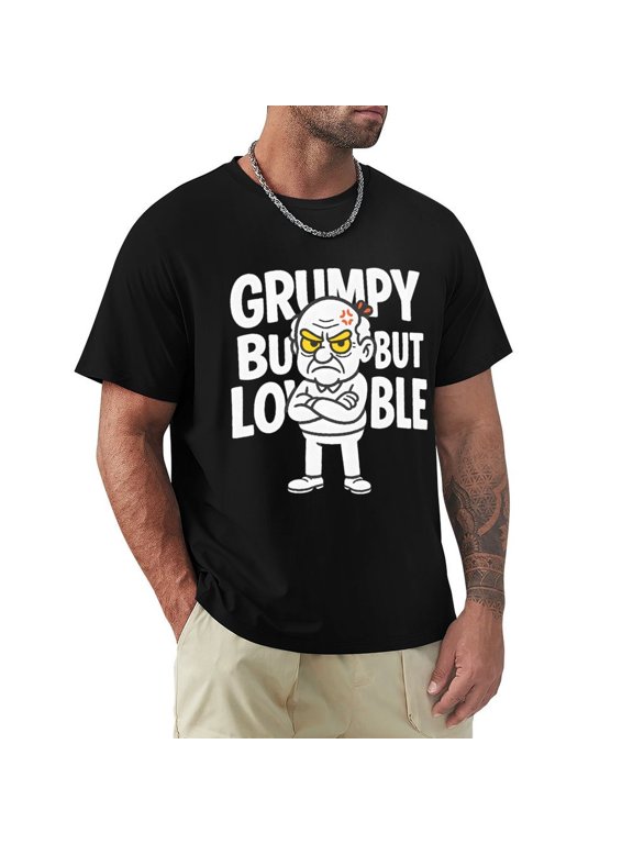 Grumpy Old Mens Short Sleeve T-Shirts Graphic Crew Neck Casual Shirt Small