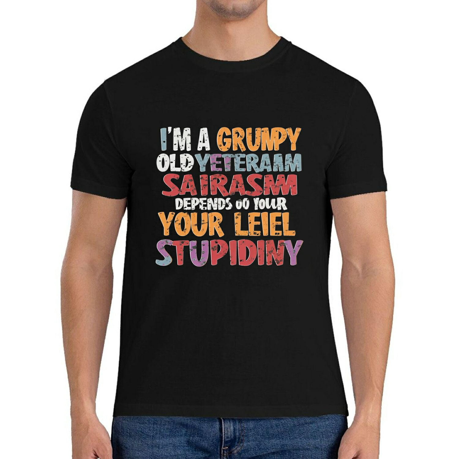 Grumpy Old Veteran Patriotic Funny Military Veteran USA Casual Mens  T-Shirts Black X-Large - Walmart.com