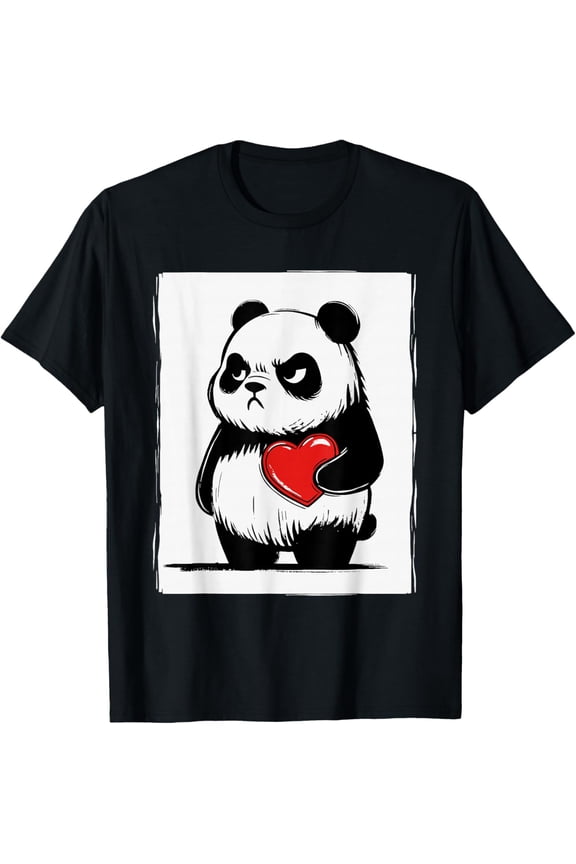 Grumpy Panda Bruh Men Women Funny St. Valentine's T-Shirt