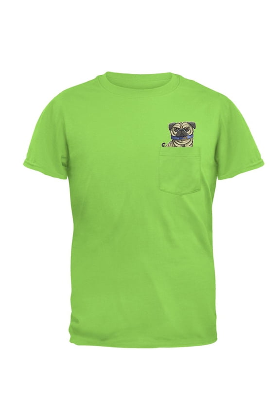 Grumpy Pug Off Pocket Pet Funny Mens Pocket T Shirt