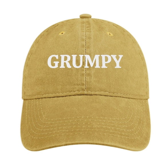Grumpy Sand Colour Baseball Cap for Men Women, Adjustable Snapback Hats Cotton Hat