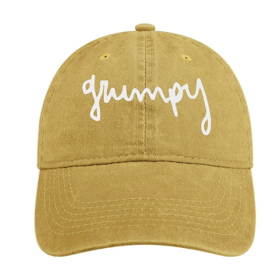 Grumpy Sand Colour Baseball Cap for Men Women, Adjustable Snapback Hats Cotton Hat