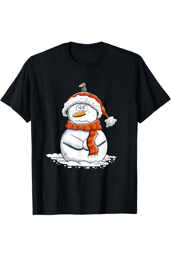 Grumpy Snowman Christmas Statement T-Shirt