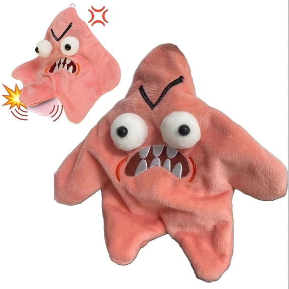 Grumpy Starfish, Pink Kicking Starfish Plush Pendant, Funny Spoofing For Backpacks, Interactive Doll Ornament, Cute Schoolbag Pendant, Keychain, Suitable For Christmas, Halloween, Birthday Gifts