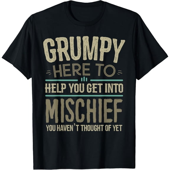 Grumpy Tshirts from Grandchildren for Men Fathers Day Grumpy T-Shirt100% cotton