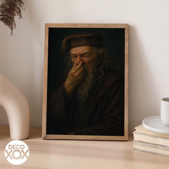 Grumpy Wizard Art Print Funny Bathroom Decor Home Decor Office Wall Art