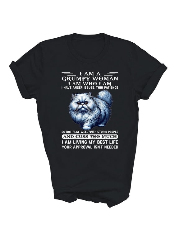 Grumpy Woman Cat Lover T-Shirt