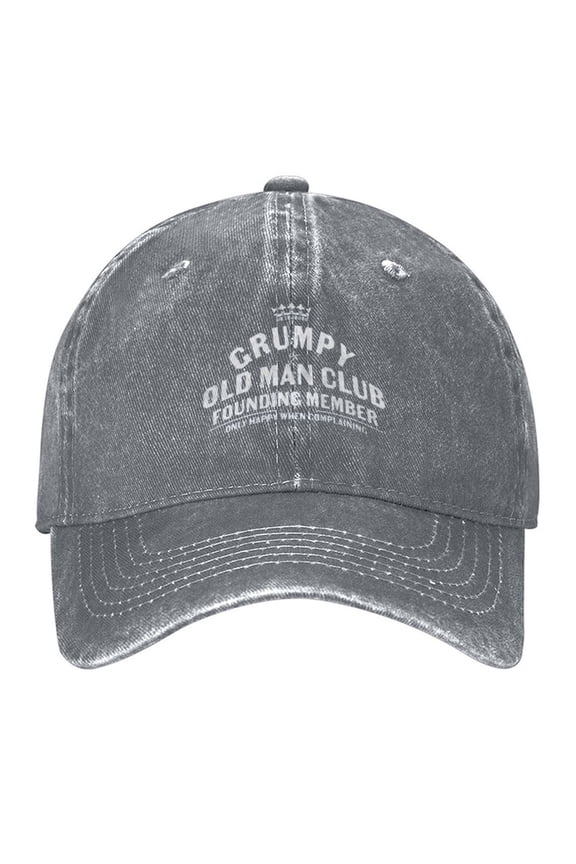 Grumpys Old Man Hat Print Vintage Wash Dad Hat Adjustable Curved Brim Baseball Cap,Made In USA,Casual Outdoor Sports Fishing Cap for Men and Women