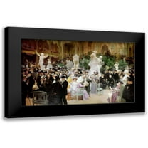 Grun, Jules-Alexandre 14x10 Black Modern Framed Museum Art Print Titled - Friday at the French Artists Salon, 1911